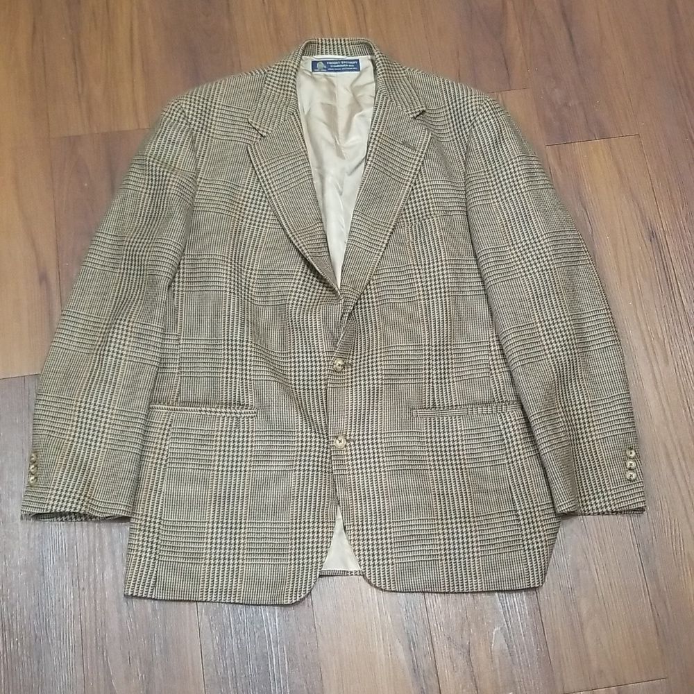 Vintage Brooks Brothers Herringbone Blazer Mens size 44 Long